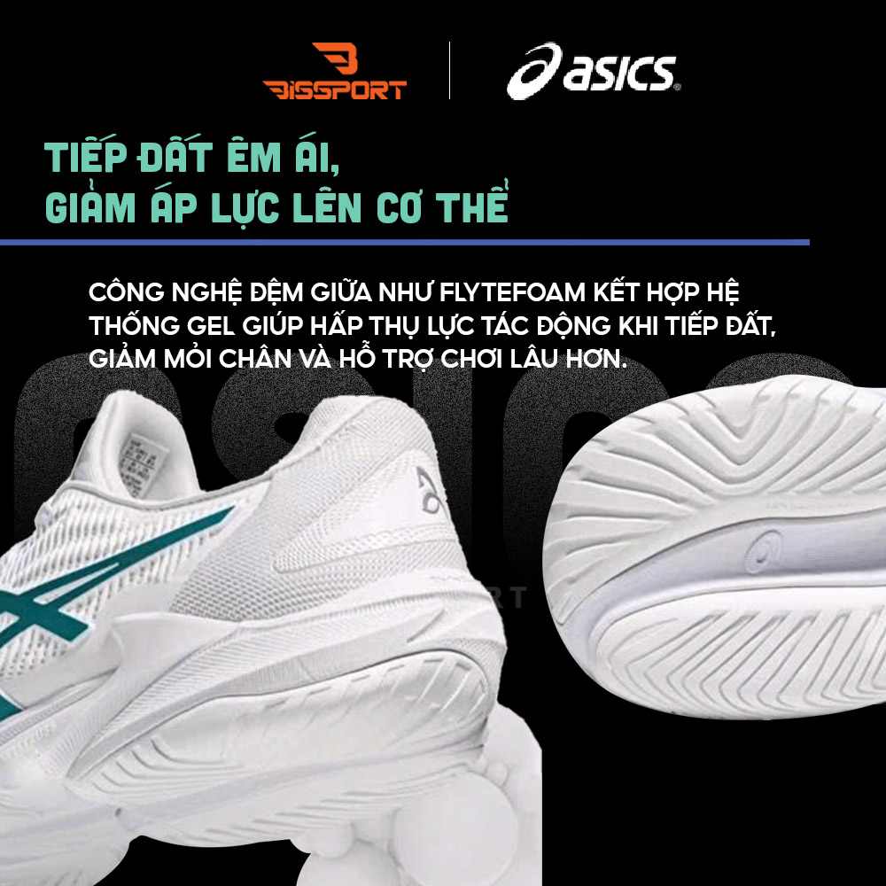Giày Pickleball / Tennis ASICS Court FF3 Trắng Xanh Lá Chính Hãng - Êm Ái, Ổn Định - Giảm Chấn - Siêu Bền